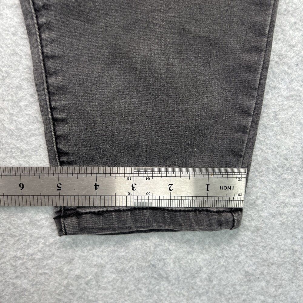 Democracy Ab Solution Skinny Jeans 10 Gray Floral Embroidered Mid Rise Stretch - Picture 9 of 16